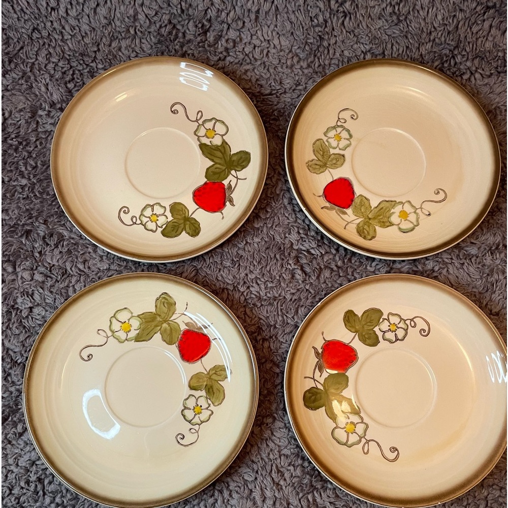 Vintage Metlox Teacup California Strawberry Saucer 1960s Poppytrail